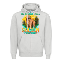 Dove Grey life is better with a golden retriever Zipper Hoodie - texasbilliewilder
