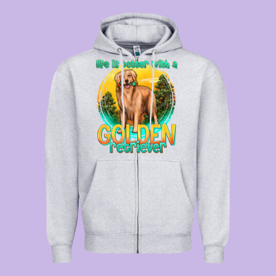 Life Is Better With A Golden Retriever Zipper Hoodie Designed By Texasbilliewilder