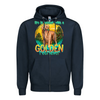 Navy life is better with a golden retriever Zipper Hoodie - texasbilliewilder