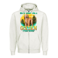 Oatmeal Heather life is better with a golden retriever Zipper Hoodie - texasbilliewilder