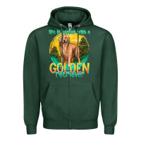 Sports Green life is better with a golden retriever Zipper Hoodie - texasbilliewilder