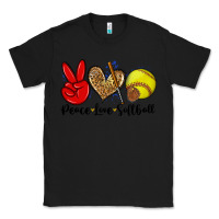 Black peace love softball Classic Tee - Zillion Design Studio