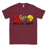 Burgundy peace love softball Classic Tee - Zillion Design Studio