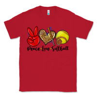 Red peace love softball Classic Tee - Zillion Design Studio