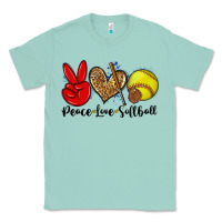 Seafoam peace love softball Classic Tee - Zillion Design Studio