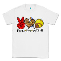 White peace love softball Classic Tee - Zillion Design Studio