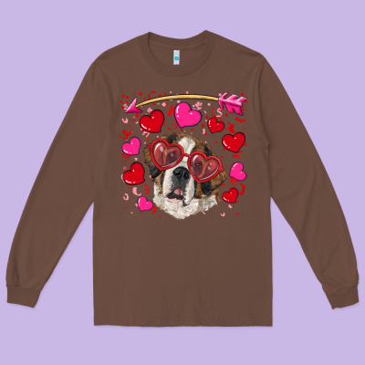 Long Sleeve Tee valentine's day  saint bernard dog