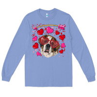 Colony Blue valentine's day  saint bernard dog Long Sleeve Tee - RanaPortraitStore