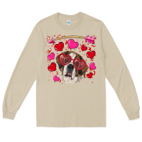 Mushroom valentine's day  saint bernard dog Long Sleeve Tee - RanaPortraitStore