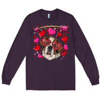 Plum valentine's day  saint bernard dog Long Sleeve Tee - RanaPortraitStore