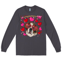 Smoke valentine's day  saint bernard dog Long Sleeve Tee - RanaPortraitStore