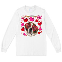 White valentine's day  saint bernard dog Long Sleeve Tee - RanaPortraitStore