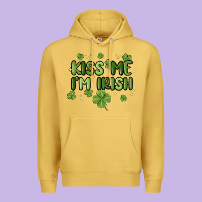 Kiss Me I'm Irish Premium Hoodie Designed By Maliassmallbusiness