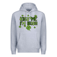 Heather Grey kiss me i'm irish Premium Hoodie - MaliasSmallBusiness