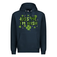 Navy kiss me i'm irish Premium Hoodie - MaliasSmallBusiness