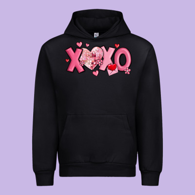 Xoxo Disco Heart Valentine's Day Urban Hoodie Designed By Maliassmallbusiness