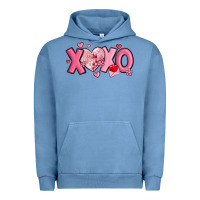 Pigment Pebble Blue xoxo disco heart valentine's day Urban Hoodie - MaliasSmallBusiness