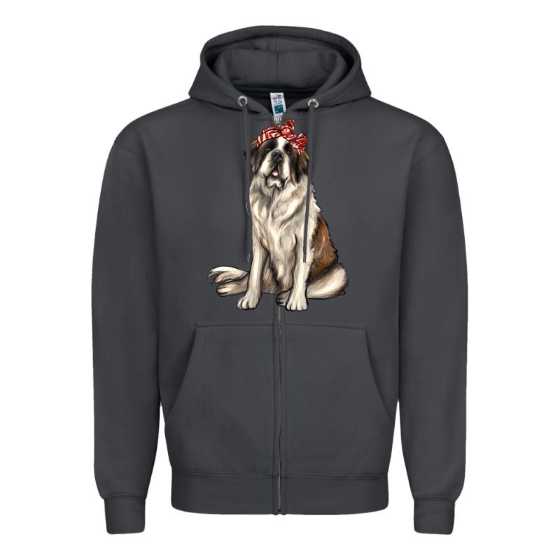 St Bernard With Bandanna Zipper Hoodie by texasbilliewilder | Teevron