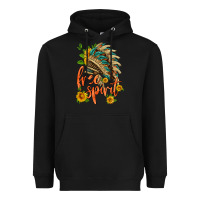 Black free spirit sunflower and indian headdress Heavyweight Hoodie - HRA Design Shop