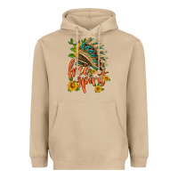 Free Spirit Sunflower And Indian Headdress Heavyweight Hoodie | Teevron