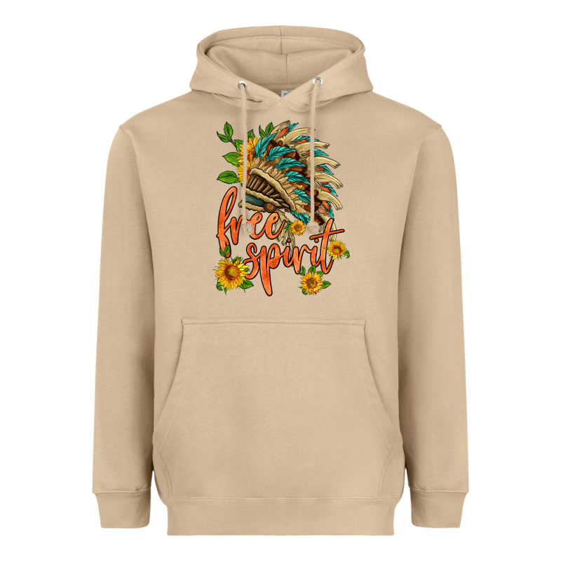 Free Spirit Sunflower And Indian Headdress Heavyweight Hoodie by HRA Design Shop | Teevron