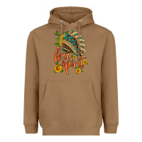 Toasted Coconut free spirit sunflower and indian headdress Heavyweight Hoodie - HRA Design Shop