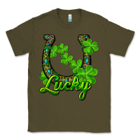 Army Green lucky shamrock horseshoe Classic Tee - RanaPortraitStore