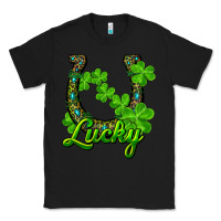Black lucky shamrock horseshoe Classic Tee - RanaPortraitStore