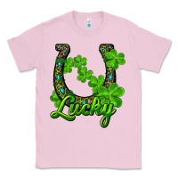 Bubblegum Pink lucky shamrock horseshoe Classic Tee - RanaPortraitStore