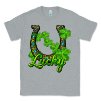 Heather Grey lucky shamrock horseshoe Classic Tee - RanaPortraitStore