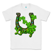White lucky shamrock horseshoe Classic Tee - RanaPortraitStore