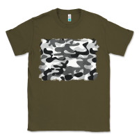 Army Green black and white camouflage Classic Tee - BarkalooDesign
