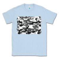 Dusty Blue black and white camouflage Classic Tee - BarkalooDesign