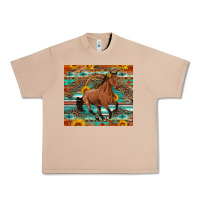 Burro galloping horse aztec sunflower Urban Heavy Tee - Artiststas