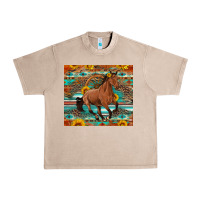 French Oak galloping horse aztec sunflower Urban Heavy Tee - Artiststas