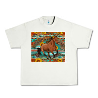 Pistachio galloping horse aztec sunflower Urban Heavy Tee - Artiststas