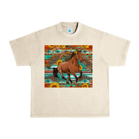Sandshell galloping horse aztec sunflower Urban Heavy Tee - Artiststas