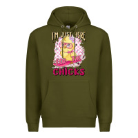 Army Green i'm just here for the chicks Premium Hoodie - MaliasSmallBusiness