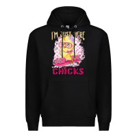 Black i'm just here for the chicks Premium Hoodie - MaliasSmallBusiness
