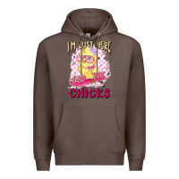 Coffee i'm just here for the chicks Premium Hoodie - MaliasSmallBusiness