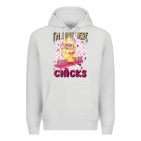 Dove Grey i'm just here for the chicks Premium Hoodie - MaliasSmallBusiness