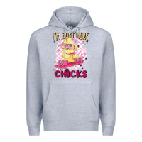 Heather Grey i'm just here for the chicks Premium Hoodie - MaliasSmallBusiness