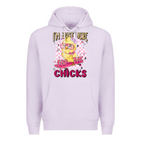 Lilac i'm just here for the chicks Premium Hoodie - MaliasSmallBusiness