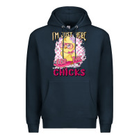 Navy i'm just here for the chicks Premium Hoodie - MaliasSmallBusiness