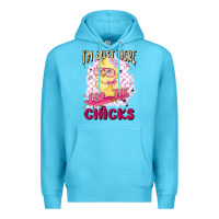 Ocean Blue i'm just here for the chicks Premium Hoodie - MaliasSmallBusiness