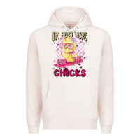 Pale Pink i'm just here for the chicks Premium Hoodie - MaliasSmallBusiness
