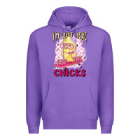 Purple i'm just here for the chicks Premium Hoodie - MaliasSmallBusiness