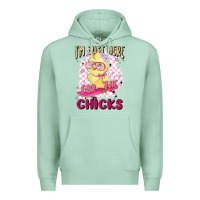 Seafoam i'm just here for the chicks Premium Hoodie - MaliasSmallBusiness