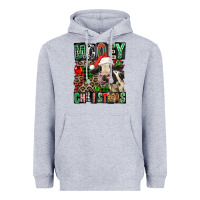 Heather Grey Mooey christmas Heavyweight Hoodie - FaDigitalArtStudio