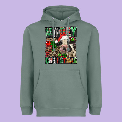 Mooey Christmas Heavyweight Hoodie Designed By Fadigitalartstudio